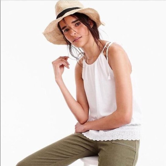 J. Crew Tops - New J. Crew Women's Tie-strap Eyelet Trim Tank Top